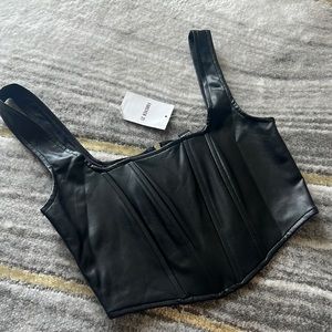 Forever 21 faux leather bustier crop top